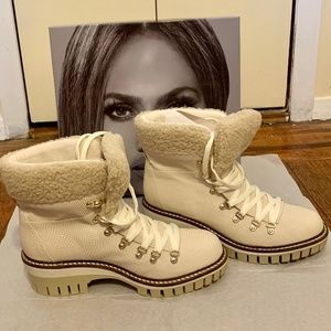 Ladies Sized 8 1/2 White Ankle boots